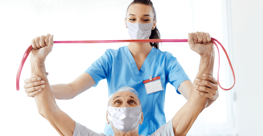 Photo of an occupational therapist working with a client