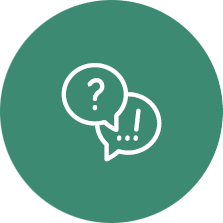 Circular icon of speech bubbles